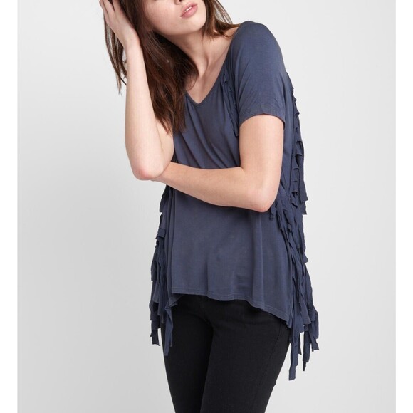 Rain Casual Tassel T Shirt Top Purple Size Small Retro Grunge Punk - Picture 1 of 8